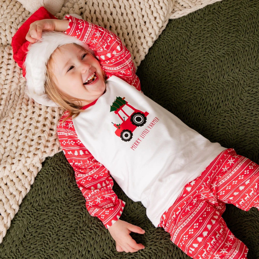 Christmas Red Tractor Pyjamas | Cotswold Baby Co