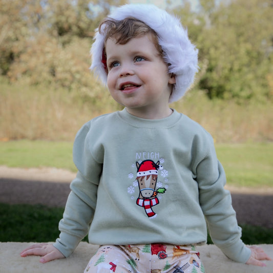 Horse Christmas Embroidered Jumper | Cotswold Baby Co