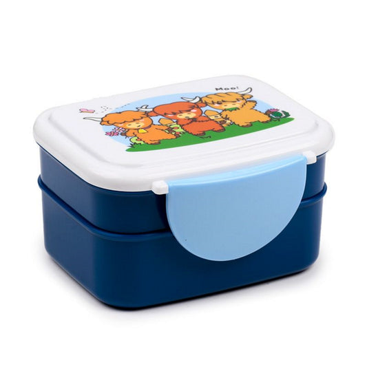 Highland Cow Clip Lock Stacked Bento Lunch Box