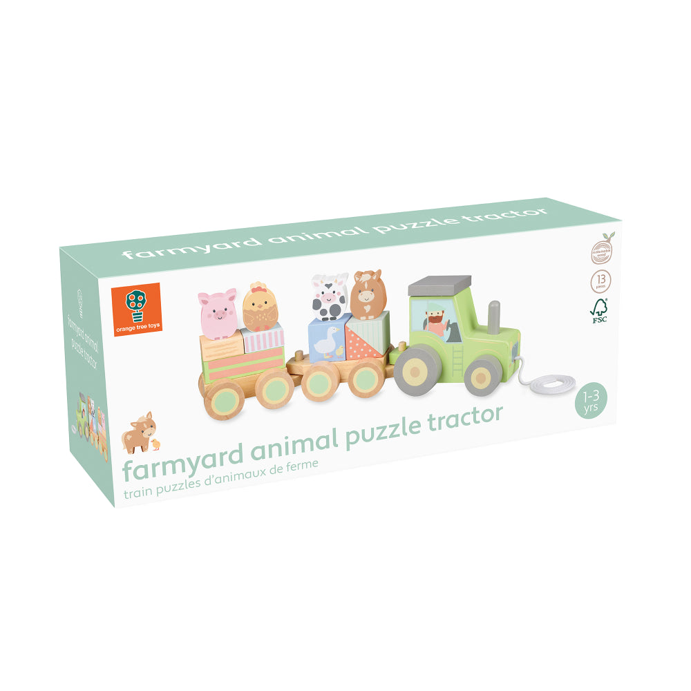 Puzzle Tractor- Farm Animal | Orange Tree Toys