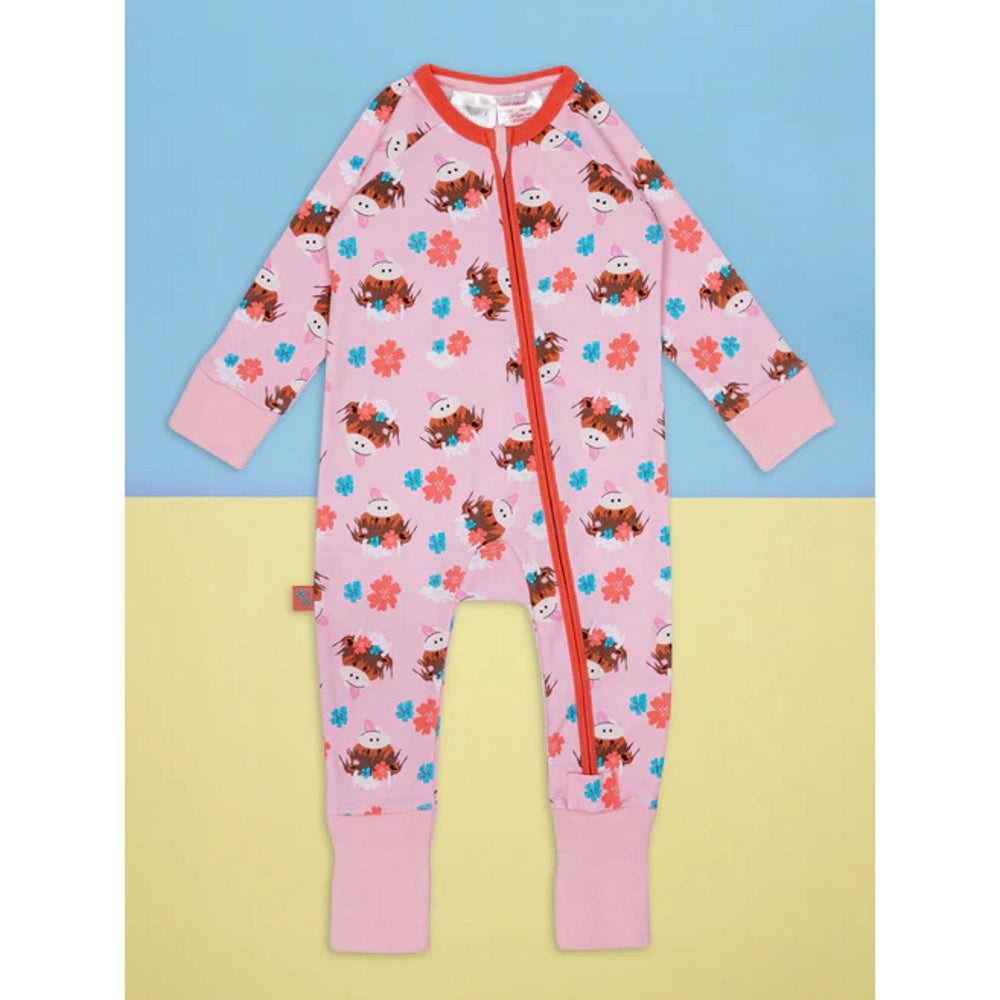 Bonnie Highland Cow Zip Up Romper | Blade & Rose